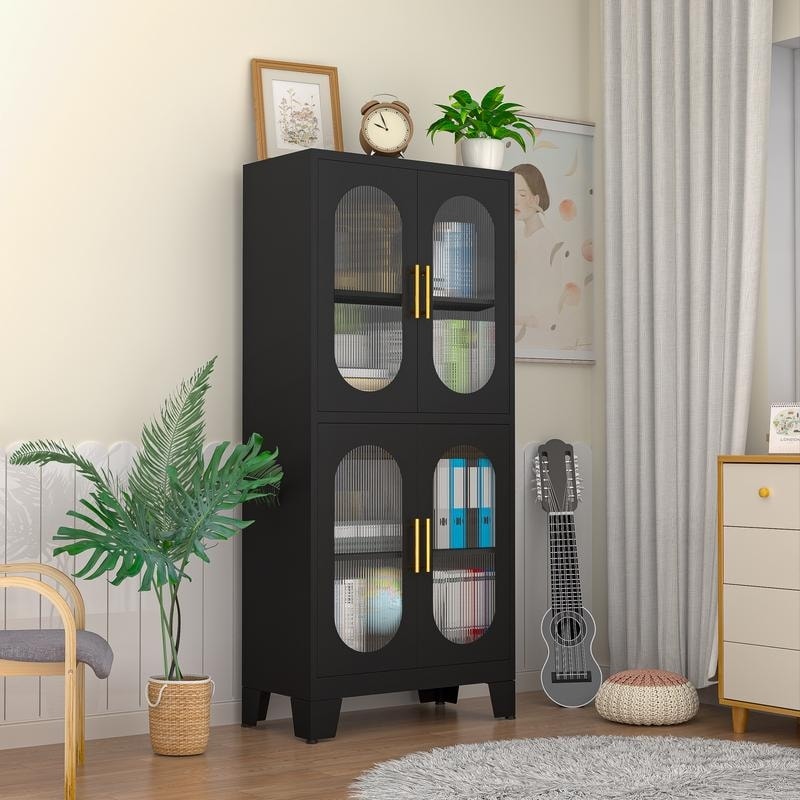 GEITIN Storage Cabinet with four Acrylic Glass Doors