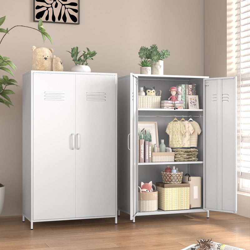 GEITIN Storage Wardrobes Cabinet with Two Doors and Shelves