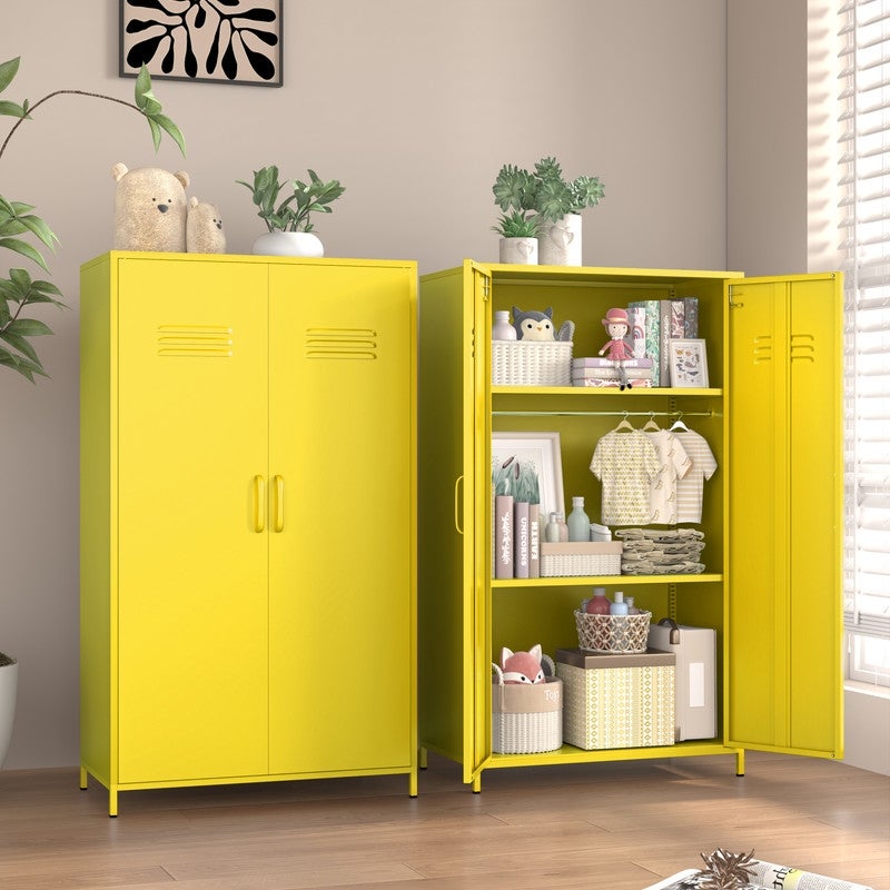 GEITIN Storage Wardrobes Cabinet with Two Doors and Shelves