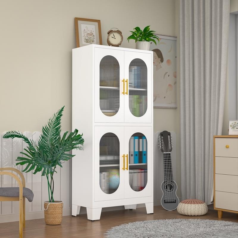 GEITIN Storage Cabinet with four Acrylic Glass Doors