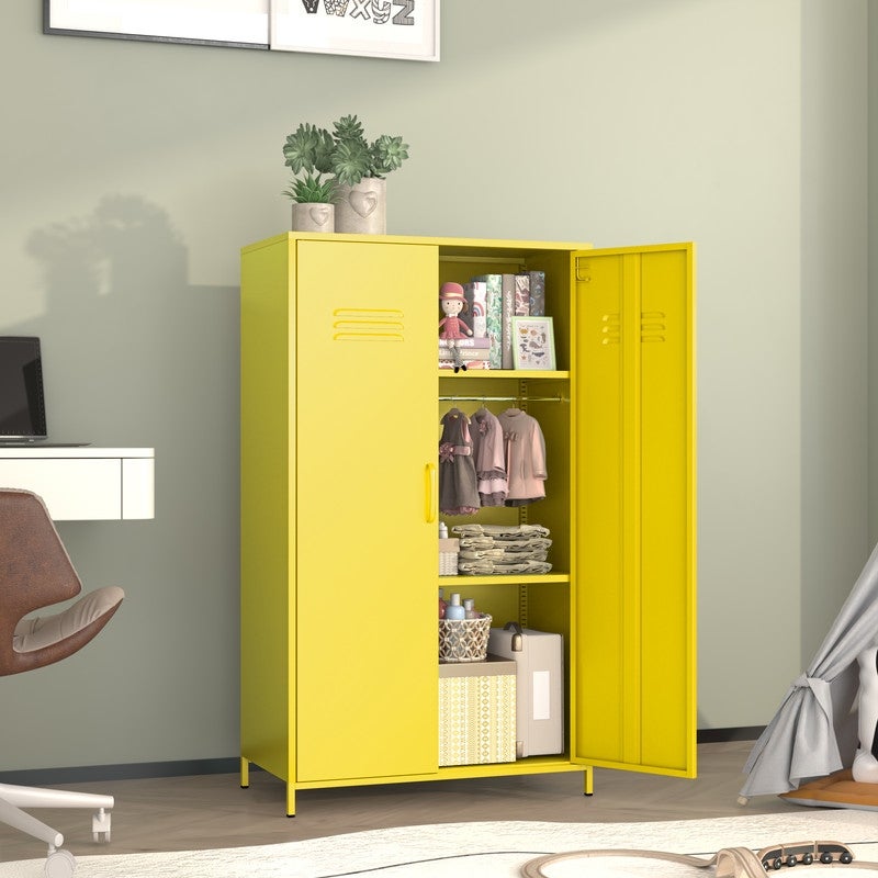 GEITIN Storage Wardrobes Cabinet with Two Doors and Shelves