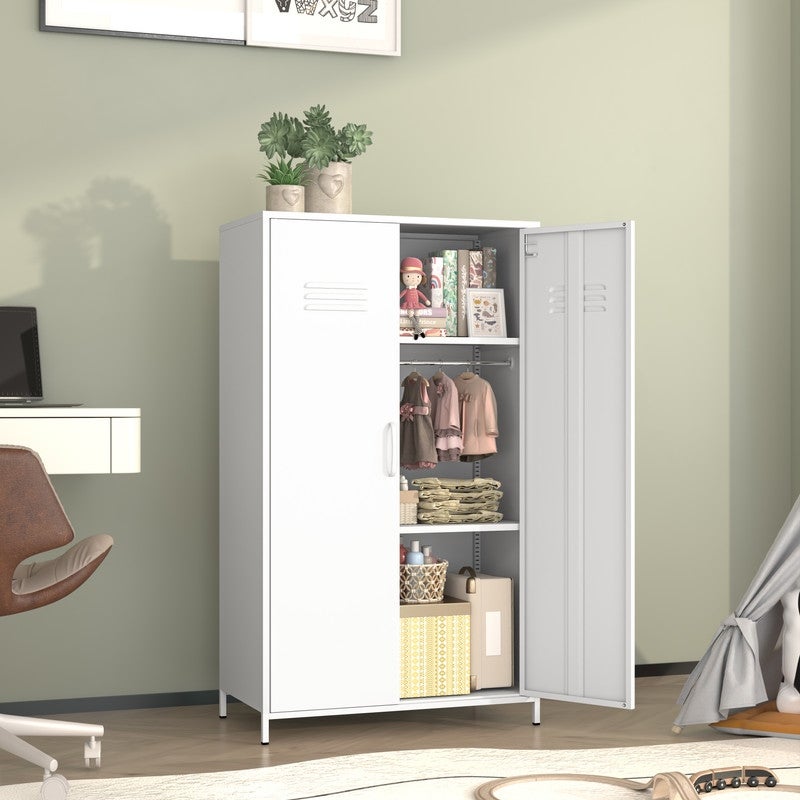 GEITIN Storage Wardrobes Cabinet with Two Doors and Shelves