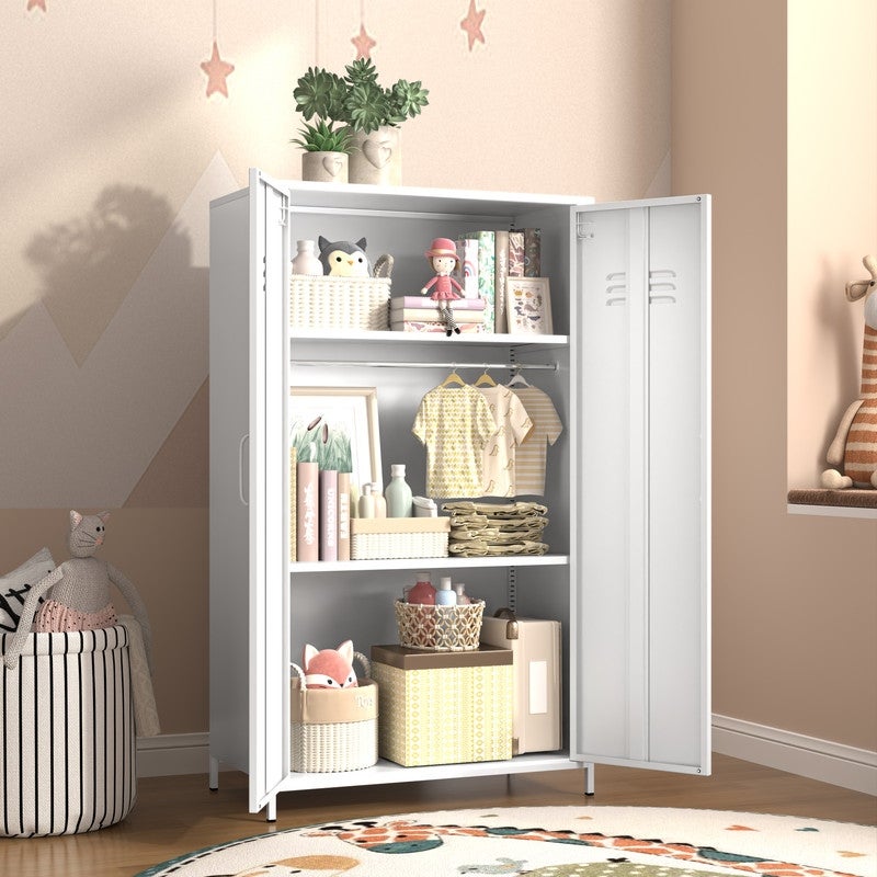 GEITIN Storage Wardrobes Cabinet with Two Doors and Shelves