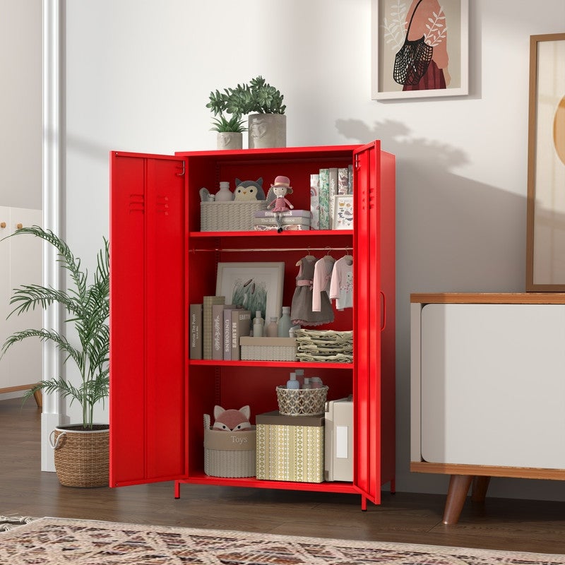 GEITIN Storage Wardrobes Cabinet with Two Doors and Shelves