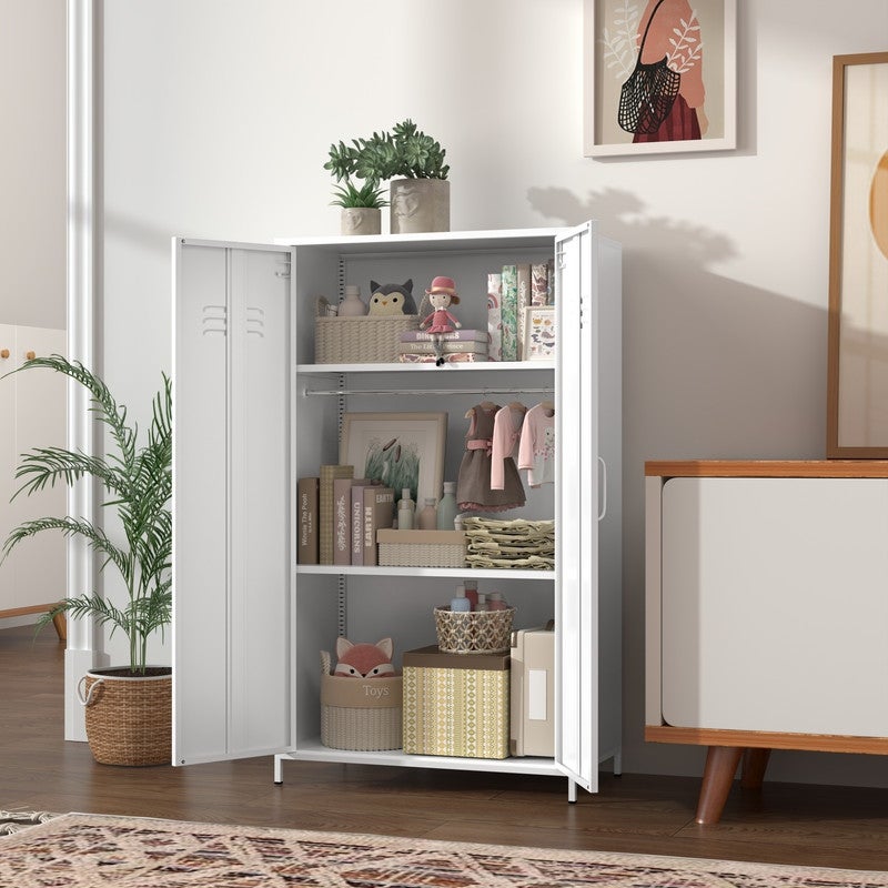 GEITIN Storage Wardrobes Cabinet with Two Doors and Shelves