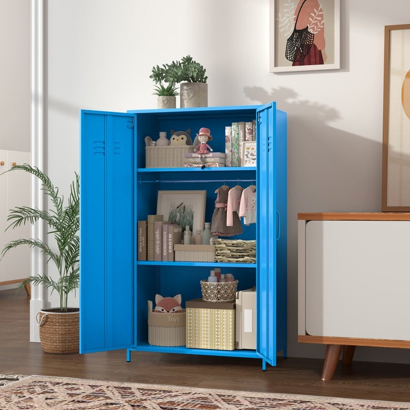 GEITIN Storage Wardrobes Cabinet with Two Doors and Shelves