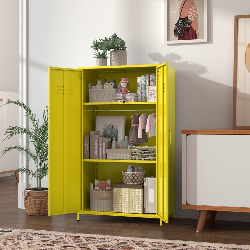 GEITIN Storage Wardrobes Cabinet with Two Doors and Shelves