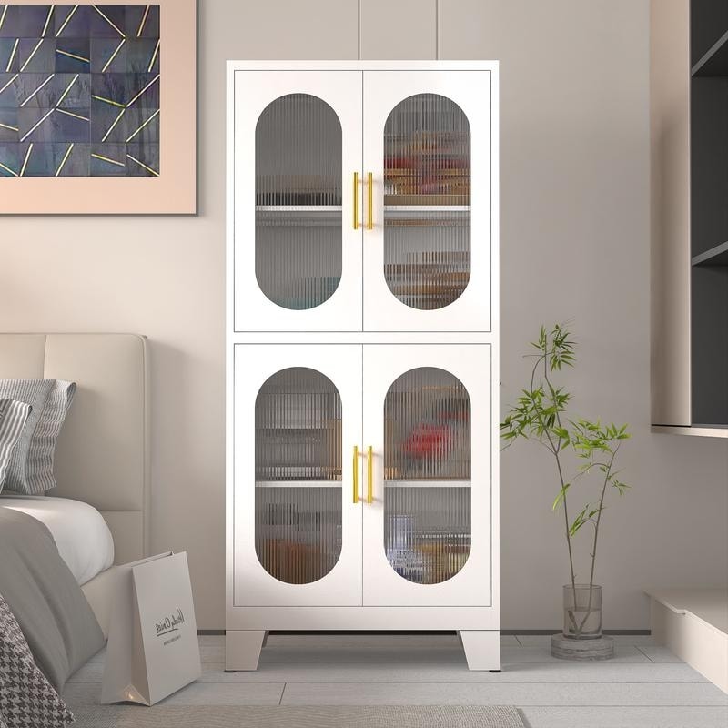 GEITIN Storage Cabinet with four Acrylic Glass Doors