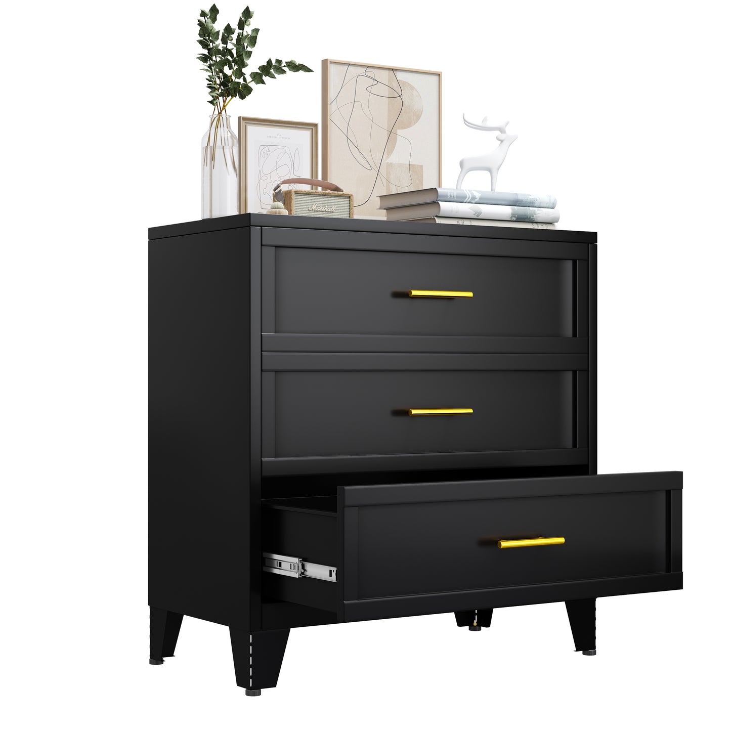 Drawer Dresser, Dressers & Chest of Drawers for Bedroom, Metal Storage Cabinet with Drawers