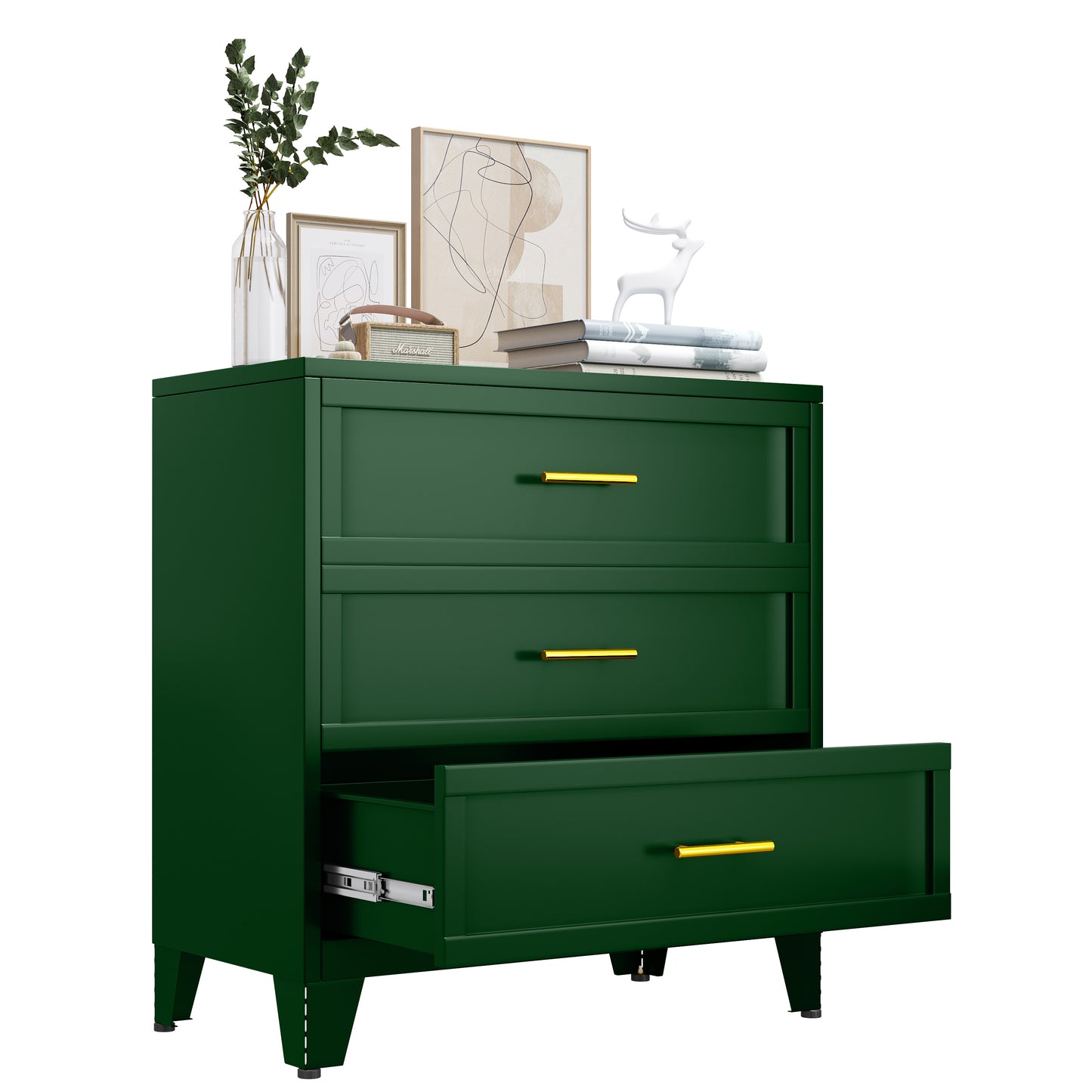 Drawer Dresser, Dressers & Chest of Drawers for Bedroom, Metal Storage Cabinet with Drawers