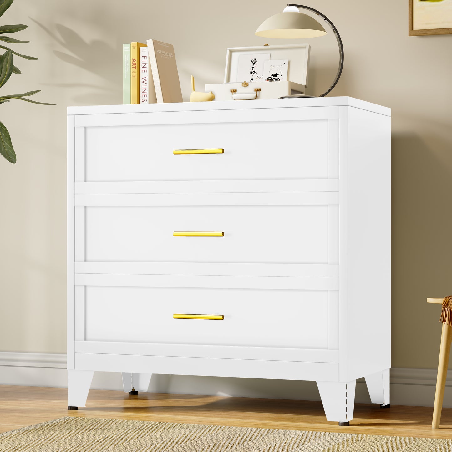 Drawer Dresser, Dressers & Chest of Drawers for Bedroom, Metal Storage Cabinet with Drawers