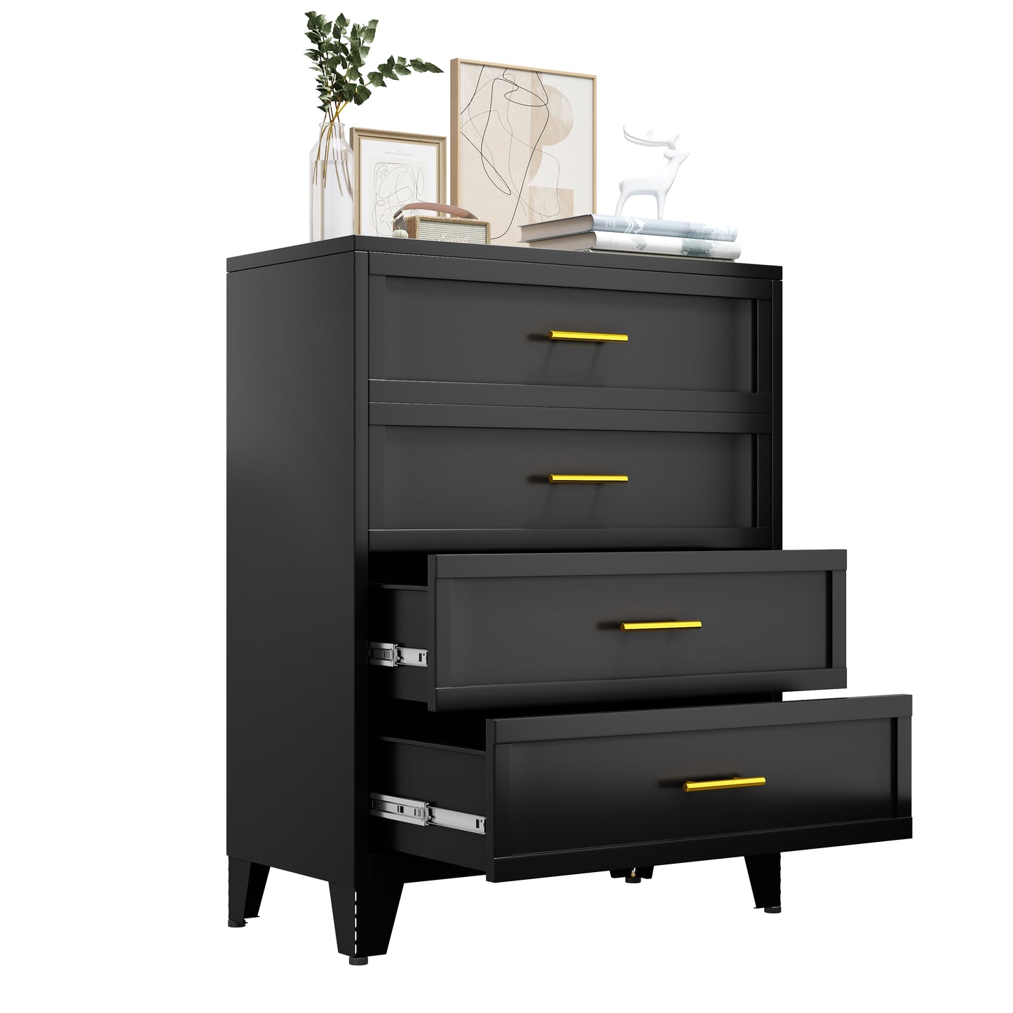 Drawer Dresser, Dressers & Chest of Drawers for Bedroom, Metal Storage Cabinet with Drawers