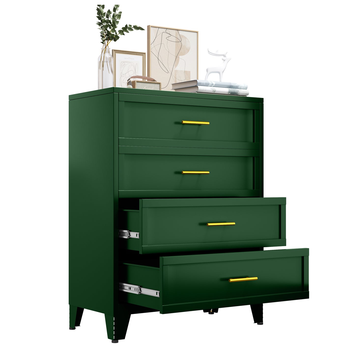 Drawer Dresser, Dressers & Chest of Drawers for Bedroom, Metal Storage Cabinet with Drawers