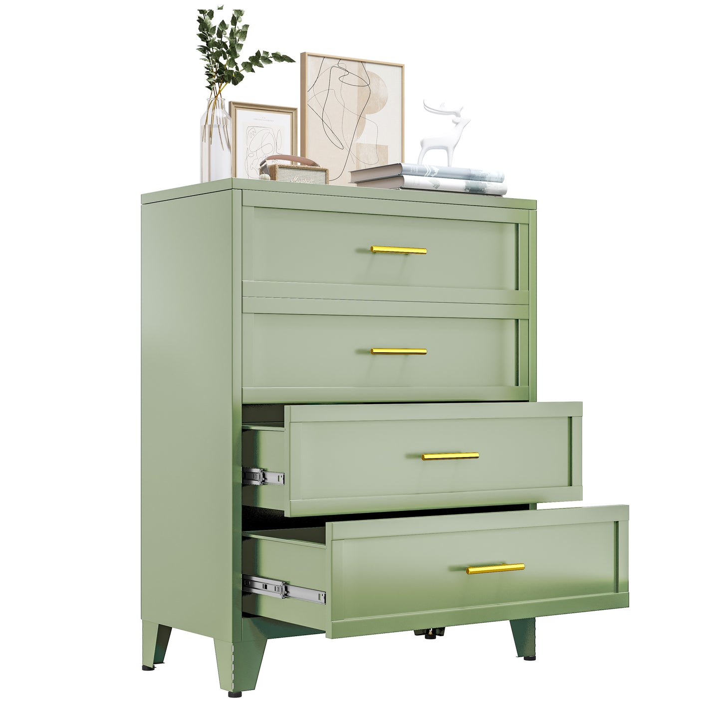 Drawer Dresser, Dressers & Chest of Drawers for Bedroom, Metal Storage Cabinet with Drawers