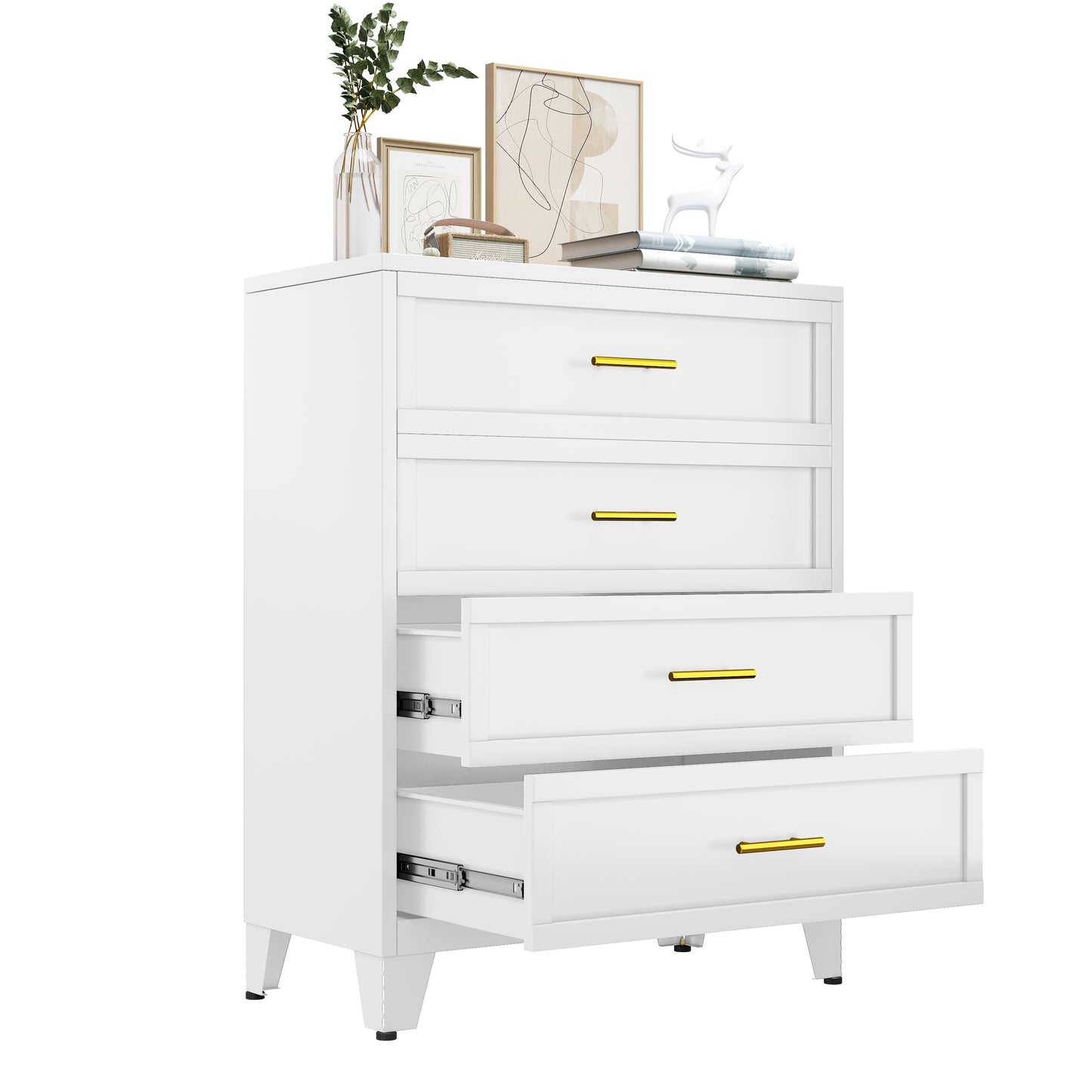 Drawer Dresser, Dressers & Chest of Drawers for Bedroom, Metal Storage Cabinet with Drawers