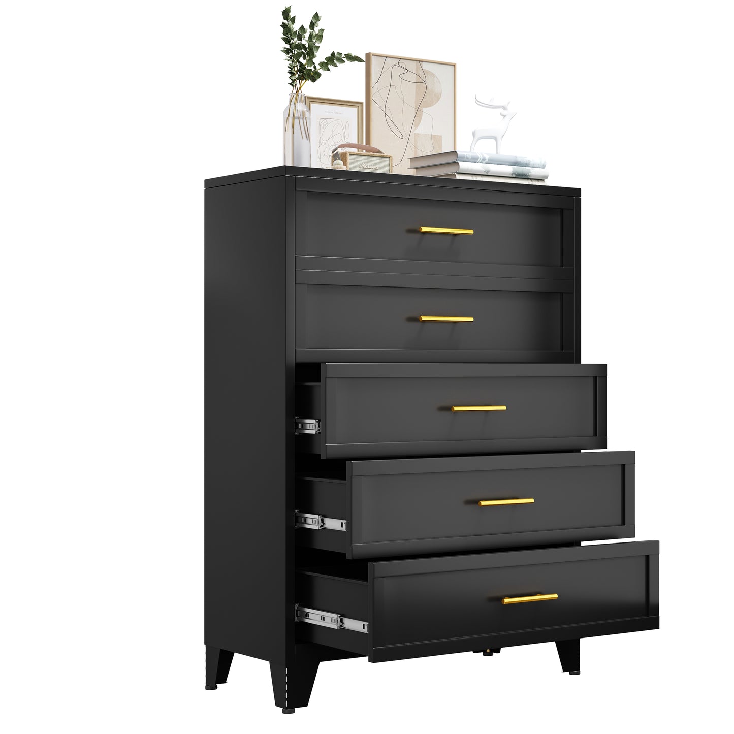 Drawer Dresser, Dressers & Chest of Drawers for Bedroom, Metal Storage Cabinet with Drawers