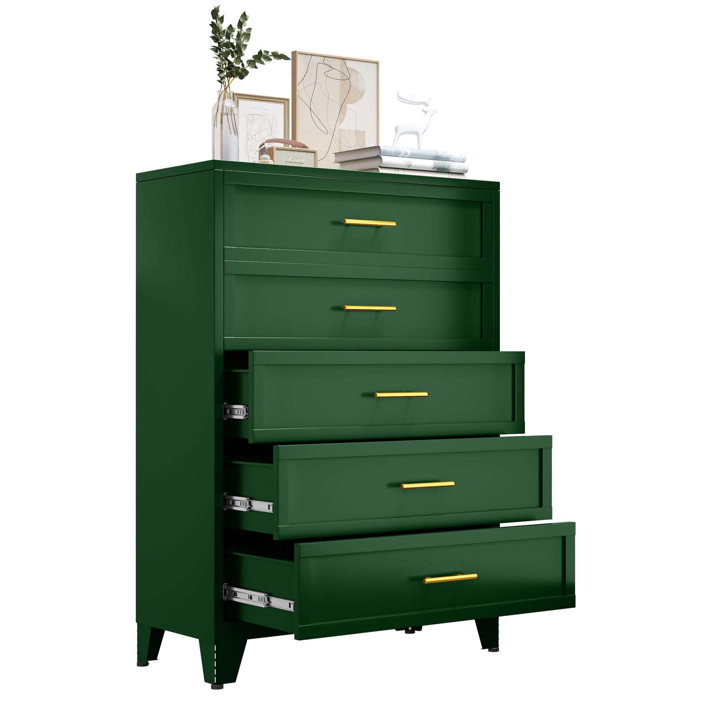 Drawer Dresser, Dressers & Chest of Drawers for Bedroom, Metal Storage Cabinet with Drawers