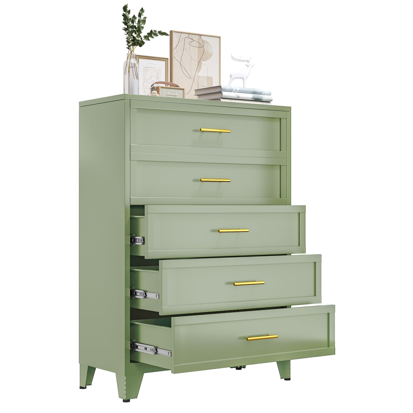 Drawer Dresser, Dressers & Chest of Drawers for Bedroom, Metal Storage Cabinet with Drawers