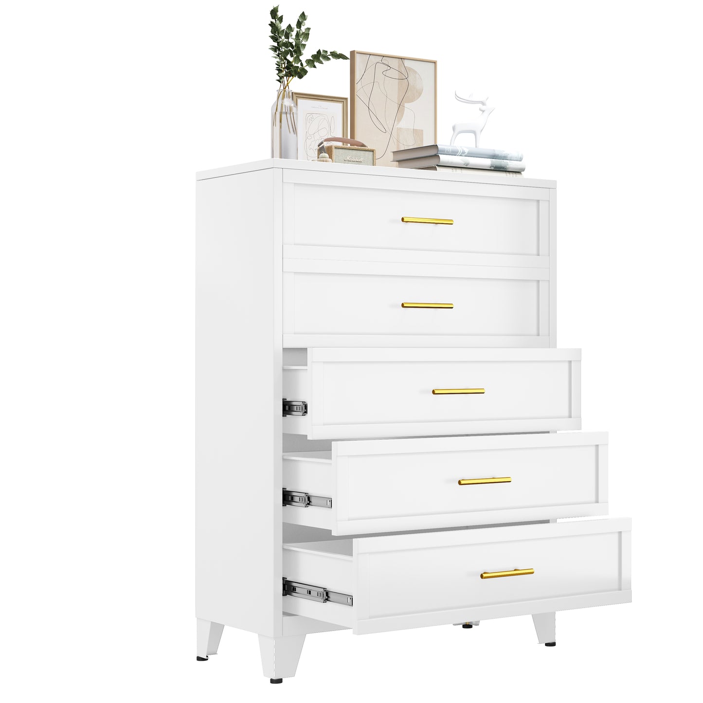 Drawer Dresser, Dressers & Chest of Drawers for Bedroom, Metal Storage Cabinet with Drawers