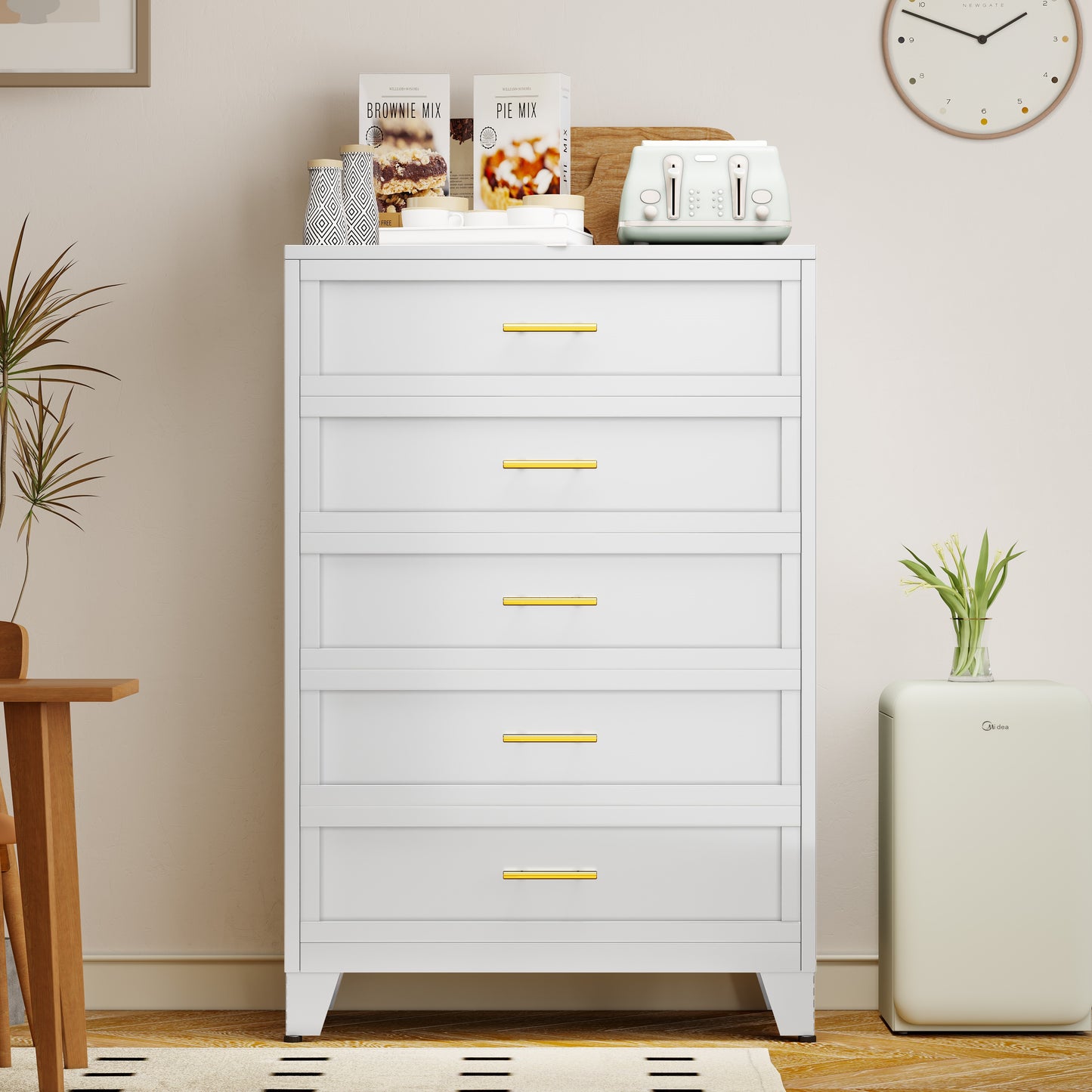 Drawer Dresser, Dressers & Chest of Drawers for Bedroom, Metal Storage Cabinet with Drawers